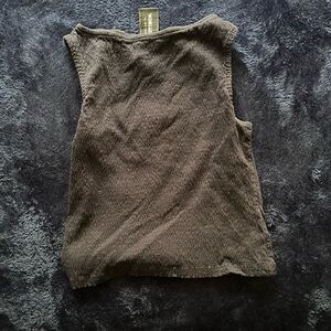 Elegant Sleeveless Brown Top